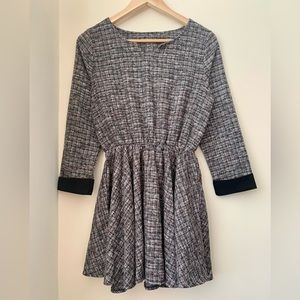 Autumn Mini Dress - Gray and Burgundy Plaid
